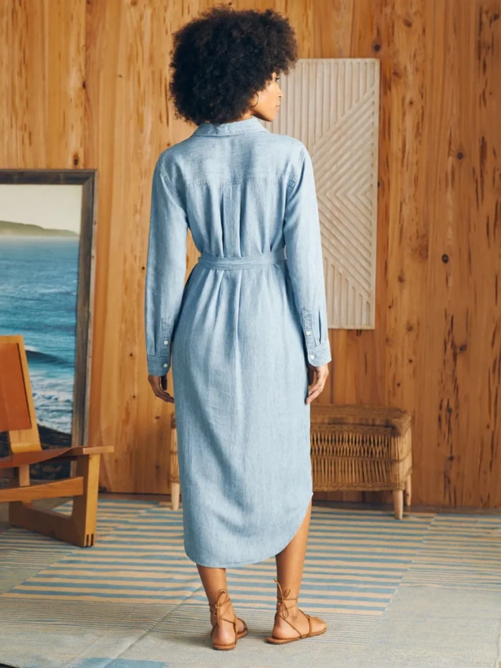Faherty Tried and True Chambray Midi Shirtdress - Picture 2 of 7
